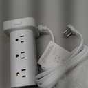 Power Strip Tower with Multiple Outlets, Flat Plug Surge Protector Tower Extension Cord with 12 AC Outlets 4 USB Ports (2 USB C), 6FT Cord Power Tower Surge Protector for Home Office Dorm Room, White