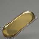 2PACK Gold Decorative Tray, Bathroom Vanity Tray for Dresser Counter, Stainless Steel Jewelry Dish Tray for Decor, Perfume Ring Key Candle Organizer Tray, Oval