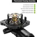Engine Coolant Thermostat Housing Assembly - Compatible for Chrysler Town & Country 2011-2016 for Chrysler 200 2011-2014 for Dodge Avenge Journey Grand Caravan - Replace Part 5184570AH 7B012111