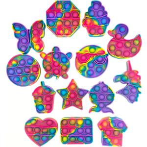 14 Pack Pop Fidget Sensory Toys Party Favors for Kids 4-8 8-12 Year Boys Girls Mini Fidget Toy Bulk Bubbles Popper for Easter Basket Stuffers Stress Toy for Birthday Party Favors Toddler Toys