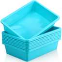Kigley 22 Pcs Flat Storage Organizer Tray Bin Letter Size Paper Tray for Classroom Art Activity Plastic Stackable File Paper Organizer for Teacher Students School Office Book Organization