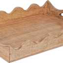 Mela Artisans Ottoman Wooden Serving Tray | Medium, Scallop White Burnt | Decorative Mango Wood | Serve Breakfast, Other Foods, Coffee and Tea | Rustic Home Decor | 14" x 10 x 2.5