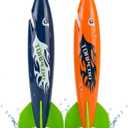 haomsj 9'' Large Shark Torpedo Pool Diving Toys for Kids Ages 4-12 2-Pack Fast Sinking Dive Toy for Family Pool Games Water Play Toys for Swimming Training Lessons & Summer Outdoor Pool Party Toy