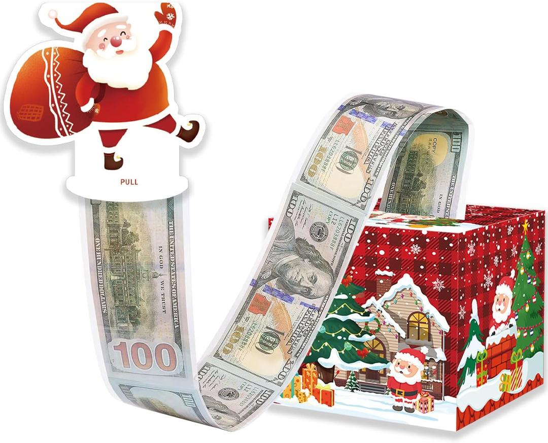 Quimoy Christmas Money Box for Cash Gift, Money Gift Boxes for Cash, Surprise Box Gift Box for Money, Christmas Money Box for Women Men Boys Girls (Red)
