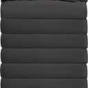 Bulk King Fitted Sheet Only Deep Pocket 6 Pack, Quick Sort Bottom Bed Sheets Color-Coded Label Threads, Soft Brushed Microfiber Hotel Motel Airb&bs Essentials for Hosts(Black, 78"x80")