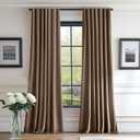 Lazzzy Dark Brown Velvet Curtains Room Darkening Thermal Insulated Curtains 96 Inch Long Window Drapes for Bedroom Living Room Super Soft Luxury Rod Pocket Window Treatment, 2 Panels, Truffle