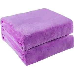 uxcell Flannel Fleece Blanket Queen Size - Soft Lightweight Plush Microfiber Bed Blanket for Sofa or Couch, Machine Washable Blankets Fleeces, Light Purple 78x90 Inch