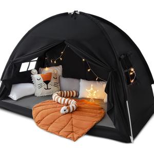 Sherilyn Full Size Bed Canopy Toddler Bunk Bed Tents Dream Tent on Bed Privacy Space Blackout Kids Sleeping Tents Indoor Floor Portable Drafty Playhouse for Boys Girl Birthday House Gift