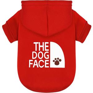 Paiaite Red Chihuahua Dog Hoodie: Keep Your Pup Warm and Stylish with a 'The Dog Face' Printed Sweatshirt Pet Clothes, and Sweater Coat All in One Perfect for Winter and Cool Summer Nights! Red M