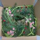 6 Ft Christmas Artificial Pine Vine Garland Green Norfolk Swags Garland Snowy Red Berries Pinecones Pine Needles Garlands for Christmas Holiday Xmas Winter Mantle Party Table Centerpiece Decorations