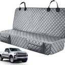 Dog Car Seat Covers for Truck Ford F150/Chevrolet Silverado 1500/Ram 1500/GMC Sierra 1500, Waterproof Pet Back Seat Cover for Trucks, Scratchproof Nonslip Durable Rear Seat Cover for Dogs (Black)