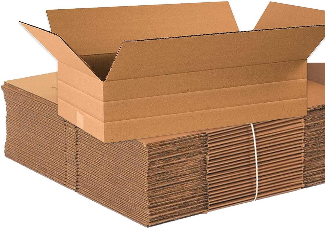 BOX USA Moving Boxes Multi-Depth Large, 24"L x 12"W x 6"H 20-Pack | Corrugated Adjustable Cardboard Box for Packing, Shipping and Storage24x12x6 24126