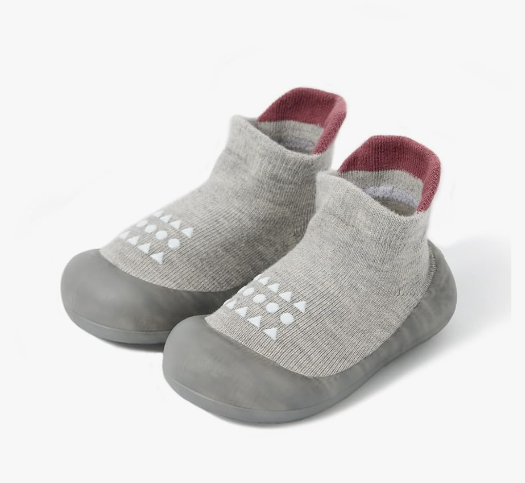Baby Sock Shoes Baby Walking Shoes Infant Non-Slip Breathable Slippers with Soft Rubber Sole Baby Boys Girls Sneakers, 6-9 month