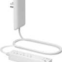 LIDER Outlet Extender with 3 Receptacles, 12W USB Type-A, and USB Type-C, USB Port, Ultra-Thin Wall Plate Plug with Cord Extender, 3-Outlet Power Strip, Flat-Face, ETL-Listed, 3ft Cord, White