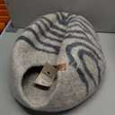 MEOWFIA Cat Cave  Premium Felt Cat Bed for Indoor Cats, Handmade Merino Wool (Light Grey, Medium)