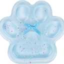 Cat Paw Squeeze Toy, Glitter Soft Big Jelly Kitty Paw with Bowknot Cute Squeeze Fidget Stress Relieving Toys Party Favor for Kids Adults School Office (Blue)