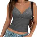Avidlove Camisole Tops for Women Sexy Tank Tops Cami Y2K Bralette Spaghetti Strap Undershirts Slim Going Out Top Lingerie (Large, Gray)