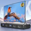 HDMI KVM Switch, Lemorele 4K@30Hz KVM Switch 2 PC 1 Monitor, 4 USB 3.0 HDMI Switches for 2 Computer Parts Keyboard, Mouse and HD Monitor, 2 x 1m USB A 3.0 Cables Included