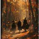 ILLBDR Halloween Witch in Autumn Forest Canvas Wall Art 16x24 inch