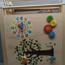 Foldable Wooden Playpen for Babies and Toddlers, 63x63x24 Inch