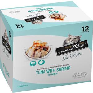 Fussie cat Premium Tuna w/Shrimp in Aspic, 2.47 Ounce (Pack of 12) (EXP 07/04/26)