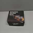 Premium Unique Glass Coffee Mugs Set of 2 Fancy Cups with Stylish Vertical Stripes Pattern - Light Yellow Handle (Clear)