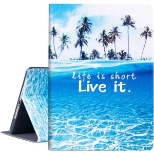 Vimorco for iPad 9.7 inch 2018/2017 Case, Premium Leather Case, Protective Hard Shell Cover for Apple iPad Air 1/2 for iPad 6th/5th Generation with Auto Wake/Sleep, Beach (No Pencil Holder Style)