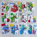 Winlyn 24 Sets 12 Designs Christmas Craft Kits Winter Crafts DIY Holiday Bauble Ornaments Tree Decorations Sets Festive Foam Stickers Arts and Crafts for Kids Party Favors Home Classroom Activities