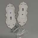 Vintage Dummy Door Knob Interior 2 Pack Crystal Glass Door Knobs Antique White Cabinet Knobs Keyless Decorative Hallway Closet Door Pulls Dresser Handles