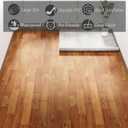 Vinyl Flooring Roll 32 sq.ft | 3'4"W x 9'10"L, PVC Leather-Like Linoleum Floor Covering, Waterproof Durable Heavy Vinyl, Easy to Install with Tape, Removable- No Adhesive Backing, Natural Oak