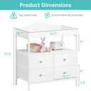 BOLUO Changing Table Dresser with 4 Fabric Drawers and Open Shelf, Baby Dresser with Changing Table Top Diaper Changing Station with Storage for Nursery Modern (White)