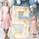 Ledido 4FT Marquee Light Up Numbers 5, Easy to Assemble Marquee Numbers 4 Feet Tall for Indoor & Outdoor Events, Large Lighted Number for Birthday Graduation Baby Shower Anniversary Party Decorations