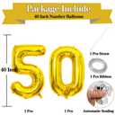 6 x Giant Gold Number 50 Balloons, 40 Inch Jumbo Number 50, Large Foil Mylar Balloons for Girls Women 50th Birthday Party Decorations, 50 Anniversary Events Decorations