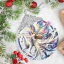 Unicorn and Fairy Stained Glass Orament - Christmas Ornament - Christmas Decorations for Tree - Holiday Present ldeas - Gift Exchange