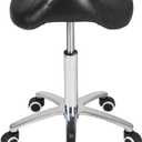 Antlu Saddle Stool Rolling Chair for Medical Massage Salon Kitchen Spa Drafting,Adjustable Hydraulic Stool with Wheels (Without Backrest, Black)