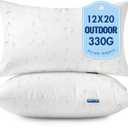 MIULEE 12x20 Outdoor Pillows,Set of 2 Throw Pillows Waterproof,Soft Support Throw Inserts Decorative Water Resistant for Patio Furniture and Garden