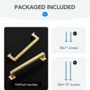HOME EDIT 10 Pack 5 Inch Brushed Gold Cabinet Handles Solid Zinc Alloy Pulls for Kitchen Cupboard & Drawer Hardware