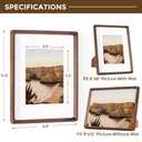 Dreamland 9x12 Picture Frame, USA-Sourced Walnut Wood Photo Frames with HD Tempered Glass, 9 x 12 Wooden Frame Matted to 6 x 8, 9x12 Frames Handcrafted Rounded Corner for Tabletop or Wall Display