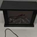 Fireplace Lanterns Decorative Flameless Portable Led Lantern Battery Operated and USB Operated 6 Hours Timer Included Indoor/Outdoor(No Heater Function Black Rectangle Size:11x4.7x8 Inch)