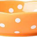 Basic Mushroom Cat Bowl, Cute Cat Bowls Whisker Friendly, Dishes Ceramic Cat Food Bowls, 6" Wide for Adult Cats, Small Dog, Low Yellow