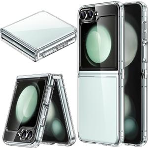 JETech Case for Samsung Galaxy Z Flip 5 2023 with Hinge Protection, Heavy Duty Rugged Protective Hard PC Phone Cover, Anti-Fingerprint Matte Finish (Frosted Clear)