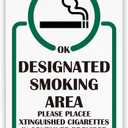 Designated Smoking Area Sign, Rustproof Aluminum Plaque, Decorative Signs and Plaques, Wall Decor Art, Smoking Metal Tin Signs, 1.8 * 7.9 inches Metal Tin Sign, B6, 7.8*11.8 inches