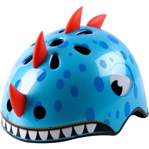 Toddler Kids Bike Helmet, Adjustable and Multi-Sport, 3 Sizes for Ages 1-2-3-5-8-14 Years Child Infant Boys Girls (Blue dinosaur)