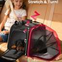 KEMIMOTO Motorcycle Dog Carrier Expandable, Airline Approved Pet Carrier Shoulder for Small Dogs & Cats Under 17 lbs, 18x11x11 Inch Soft-Sided Travel Bag, Folding & Portable for Cruiser Touring