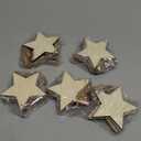 obmwang 50 Pieces Natural Wooden Star Cutouts Unfinished Predrilled Wooden Star Embellishments with Natural Twine for Christmas, DIY Craft, Party Decoration