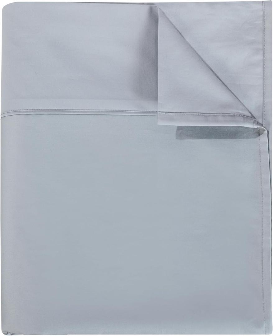 Flat Sheet Only King Size, 400 TC 100% Egyptian Cotton Flat Sheet - Wrinkle, Fade, Stain Resistant (Gray, King)