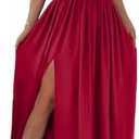 Dokotoo Womens 2026 Formal Dresses Wrap V-Neck Ruched Sexy Bridesmaid Wedding Guest Maxi Dresses Size medium