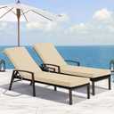 Basic Beyond Chaise Lounge Cushions Outdoor, 3-Layer Waterproof Outdoor Furniture Cushions with Removable Cover and 4 Ties, 72"x21"x3" Patio Lounge Chair Cushions for Outdoor Furniture, Beige