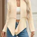 Womens Cardigan Sweaters 2025 Fall Trendy Chunky Open Front Sweater Long Sleeve Oversized Knitted Outerwear Coats (Beige)