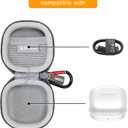 RLSOCO Carrying Case for Samsung Galaxy Buds Core/Galaxy Buds FE/Galaxy Buds 2 Pro/Galaxy Buds Pro/Galaxy Buds 2/Galaxy Buds Live True Wireless Bluetooth Earbuds - Grey (Case Only)